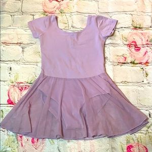 Little Girls Purple Leotard with Skirt
